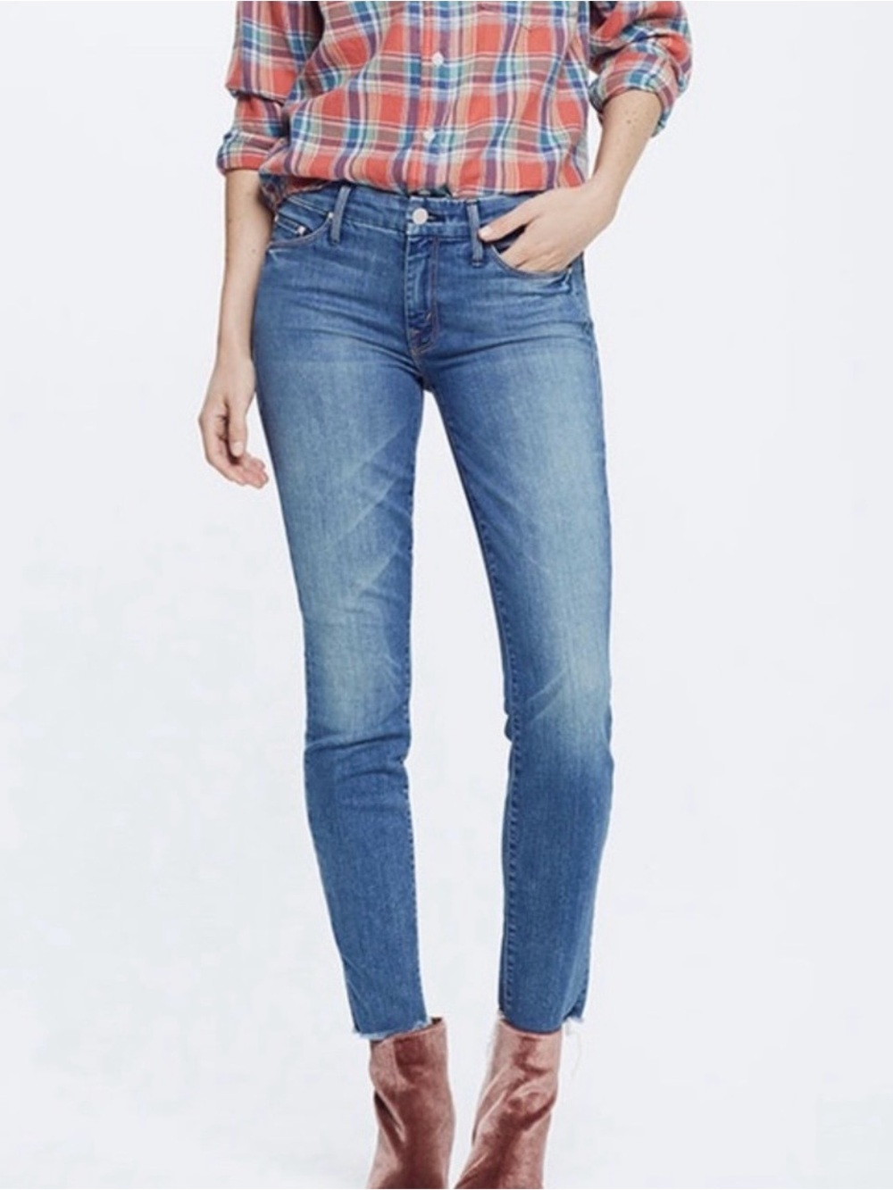 MOTHER The Looker Ankle Fray Birds of Paradise Jeans Size 28